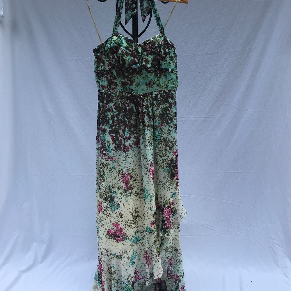 Colorful Haltertop Asymmetrical Gown!